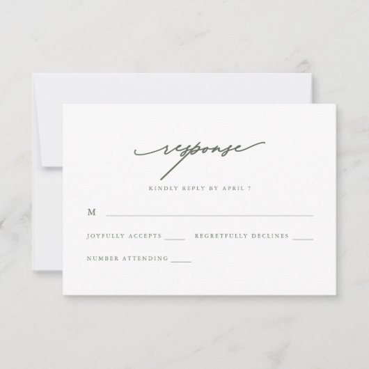 Chic Sage et Burlap Wedding Réponse Rsvp (Devant)