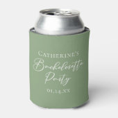 Chic Sage Green Bachelorette Party Personalized Blikjeskoeler (Blikje Voorkant)