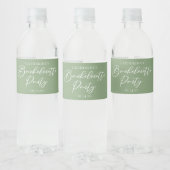 Chic Sage Green Bachelorette Party Personalized Waterfles Etiket (Flessen)
