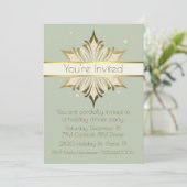 Chic Sage Green et Gold Fête Invitation (Debout devant)
