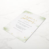 Chic Sage Green Gold Dust Vrijgezellenfeest Folie Uitnodiging (Gedraaid)