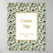 Chic Sage Green Gold Feuille Mariage Poster person (Devant)