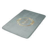 Chic Sage Green Gold Monogram Eucalyptus Wreate Badmat (Gekanteld)