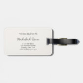 Chic Sage Green Script Monogram Bagagelabel (Achterkant horizontaal)