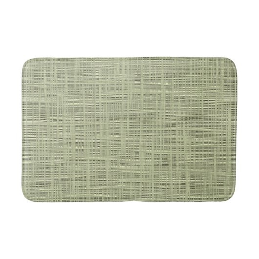 Chic Sage Herb Green Faux Jute Fabric Pattern Badmat (Voorkant)