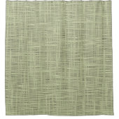 Chic Sage Herb Green Faux Jute Fabric Pattern Douchegordijn (Voorkant)