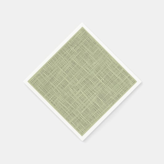 Chic Sage Herb Green Faux Jute Fabric Pattern Servetten (Hoek)