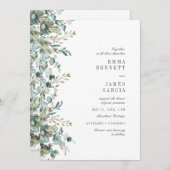 Chic Sage Waterverf Eucalyptus Greenery Wedding I Kaart (Voorkant / Achterkant)