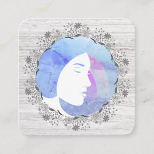 Chic Salon Stylist dameskapster Floral Vierkante Visitekaartje