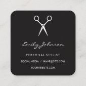 Chic Salon Stylist Vierkante Visitekaartje (Achterkant)