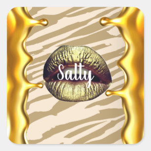 Chic Salty Luxurous Bday Gift Summer Golden Vierkante Sticker