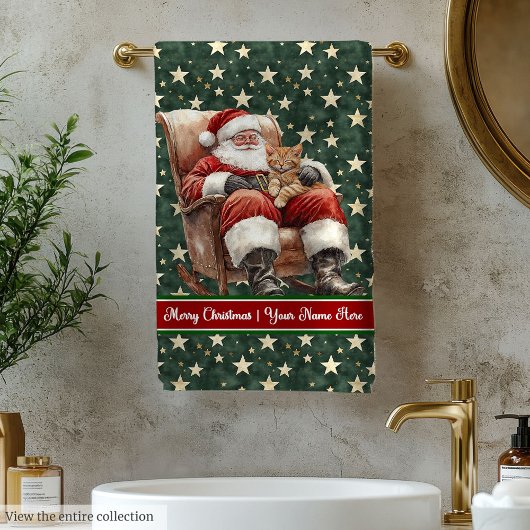 Chic Santa Claus Christmas Badhanddoek Set Bad Handdoek