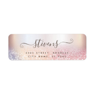Chic schattig script glittery familie etiket