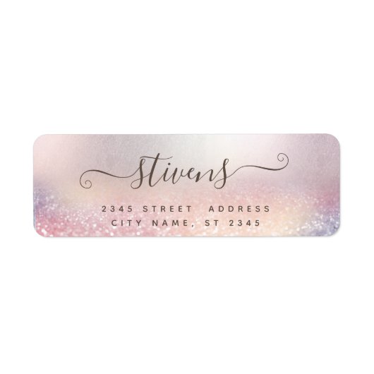 Chic schattig script glittery-label etiket (Voorkant)
