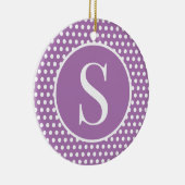 Chic Schattige initiaal brief Polka Dot Keramisch Ornament (Rechts)
