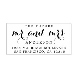 Chic Schrift Toekomst Meneer Mevrouw Trouw Retoura Rubberstempel