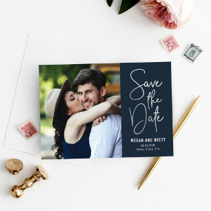 Chic Schrijven BEWERKBARE KLEUR Save The Date Kaar Feestdagenkaart