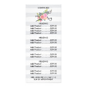 Chic Scissors Haarstylist Stripes Rozen prijslijst Reclamekaart (Achterkant)