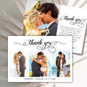 Chic Script 3 Photo Collage Mariage Carte de remer