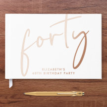 Chic Script 40e verjaardagsfeest Roos Gold