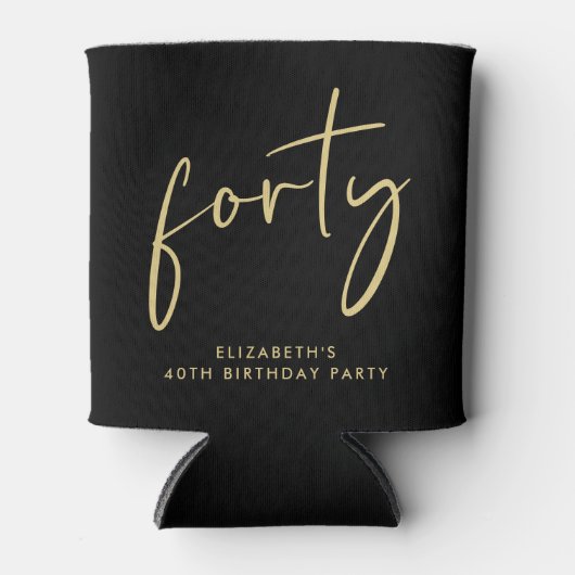 Chic Script 40ste verjaardagsfeestje Blikjeskoeler (Voorkant)