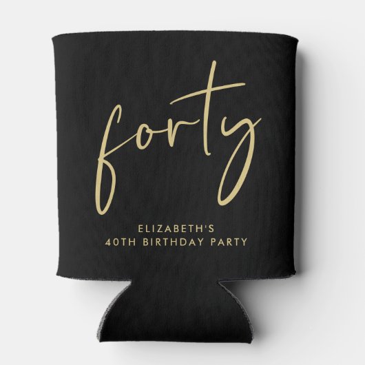 Chic Script 40ste verjaardagsfeestje Blikjeskoeler (Achterkant)