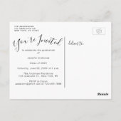 Chic Script 4 Photo Collage Afstudeerfeest Briefkaart (Achterkant)