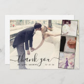 Chic Script 4 Photos Collage Mariage Merci (Devant / Derrière)