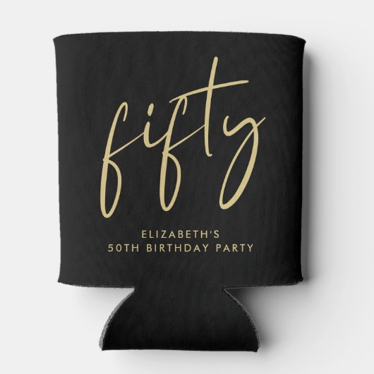 Chic Script 50ste verjaardagsfeestje Blikjeskoeler (Achterkant)