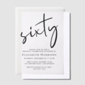 Chic Script 60ste verjaardagsfeestje Vellum Uitnodigingen (Offset)