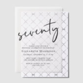 Chic Script 70ste verjaardagsfeestje Vellum Uitnodigingen (Offset (Uitnodiging))