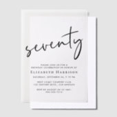 Chic Script 70ste verjaardagsfeestje Vellum Uitnodigingen (Offset)