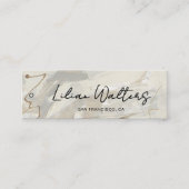 Chic Script Abstract Crème Beige Kleding Hanglabel Contactkaartje (Voorkant)