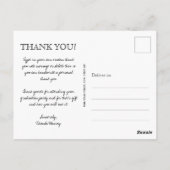 Chic Script Afstudeerfoto Bedankt Briefkaart (Achterkant)