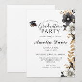 Chic Script Afstuderen Celebration Invitation Kaart (Voorkant / Achterkant)