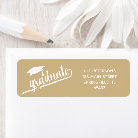 Chic Script Afstuderen en Mutsgoud Etiket (Insitu)