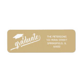 Chic Script Afstuderen en Mutsgoud Etiket (Voorkant)
