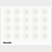Chic Script Afstuderen Festive Gold Glitter Ronde Sticker (Vel)