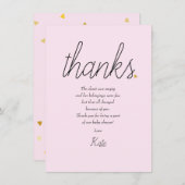 Chic Script Amour Coeur Bébé Fille Merci Poème (Devant / Derrière)