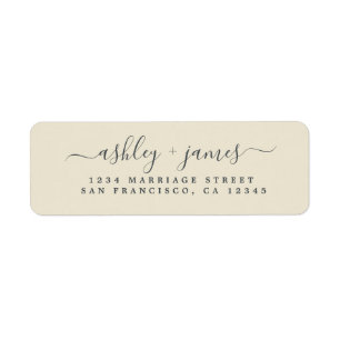Chic Script Antiek White Wedding Return-adres Etiket