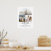 Chic Script Arch Lijst Foto Weddenschap Welkomstte Poster (Keuken)