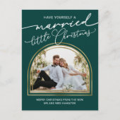 Chic Script Arch Mariage de vacances Faire-part (Devant)