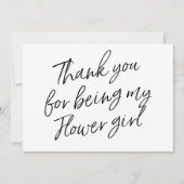 Chic Script "Bedankt dat je mijn bloemenmeisje ben Bedankkaart (Voorkant)