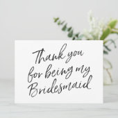 Chic Script "Bedankt dat je mijn bruidsmeisje bent Bedankkaart (Staand voorkant)
