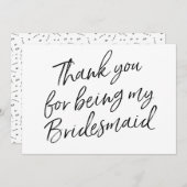 Chic Script "Bedankt dat je mijn bruidsmeisje bent Bedankkaart (Voorkant / Achterkant)