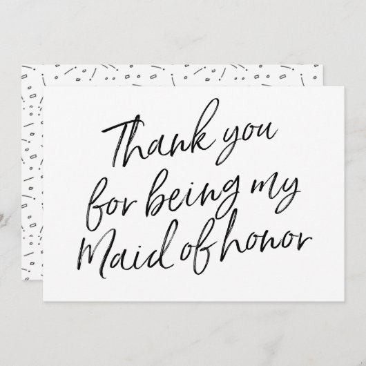 Chic Script "Bedankt dat je mijn eerbewijs bent" Bedankkaart (Voorkant / Achterkant)