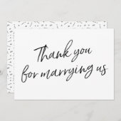 Chic Script "Bedankt voor je huwelijk" Bedankkaart (Voorkant / Achterkant)