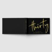 Chic Script Black 30th Birthday Party Gastenboek (Volledig)