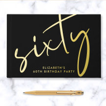 Chic Script Black 60ste verjaardagsfeestje