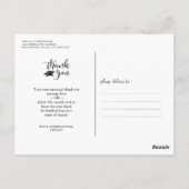 Chic Script Black en White Afstuderen Hartelijk da Briefkaart (Achterkant)
